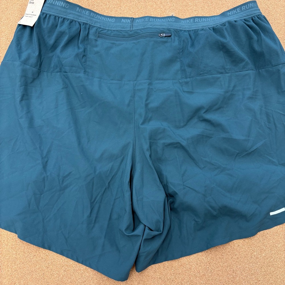 Nike Stride Running Shorts Mens XXL 2XL 7" Lined Drawstring Athletic Teal - Picture 2 of 5